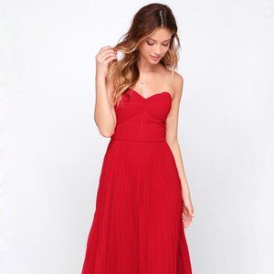 Strapless Red Maxi Dress